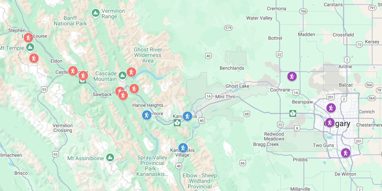 15 Easy Hikes Near Calgary with Scenic Views includes Map