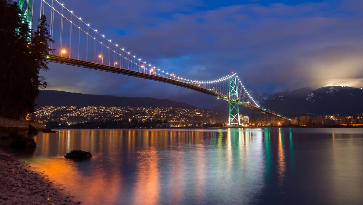 Lions Gate Bridge view from Stanley Park