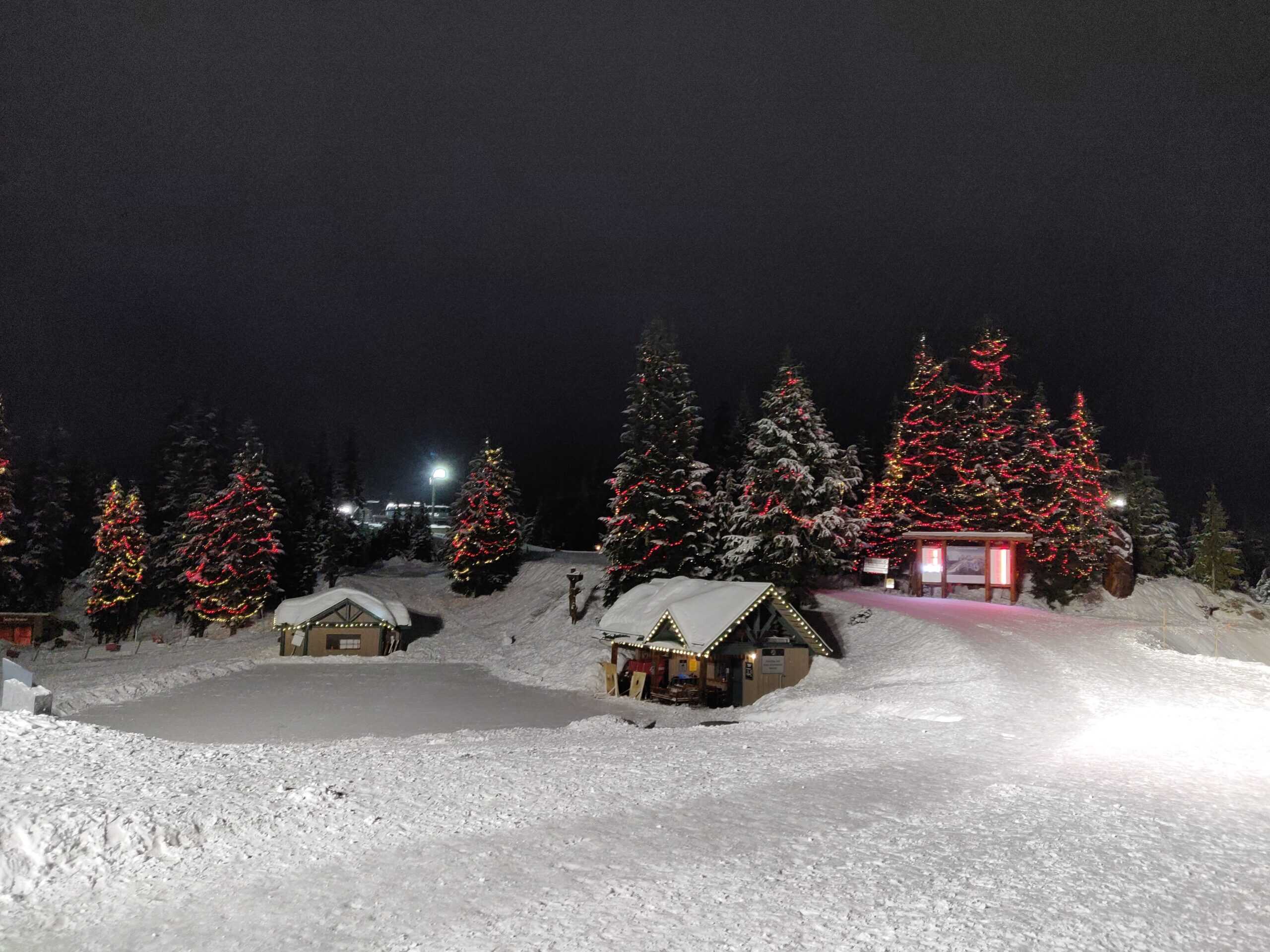 Beautiful views during Christmas on Grouse Mountain make for a great vancouver photoshoot location