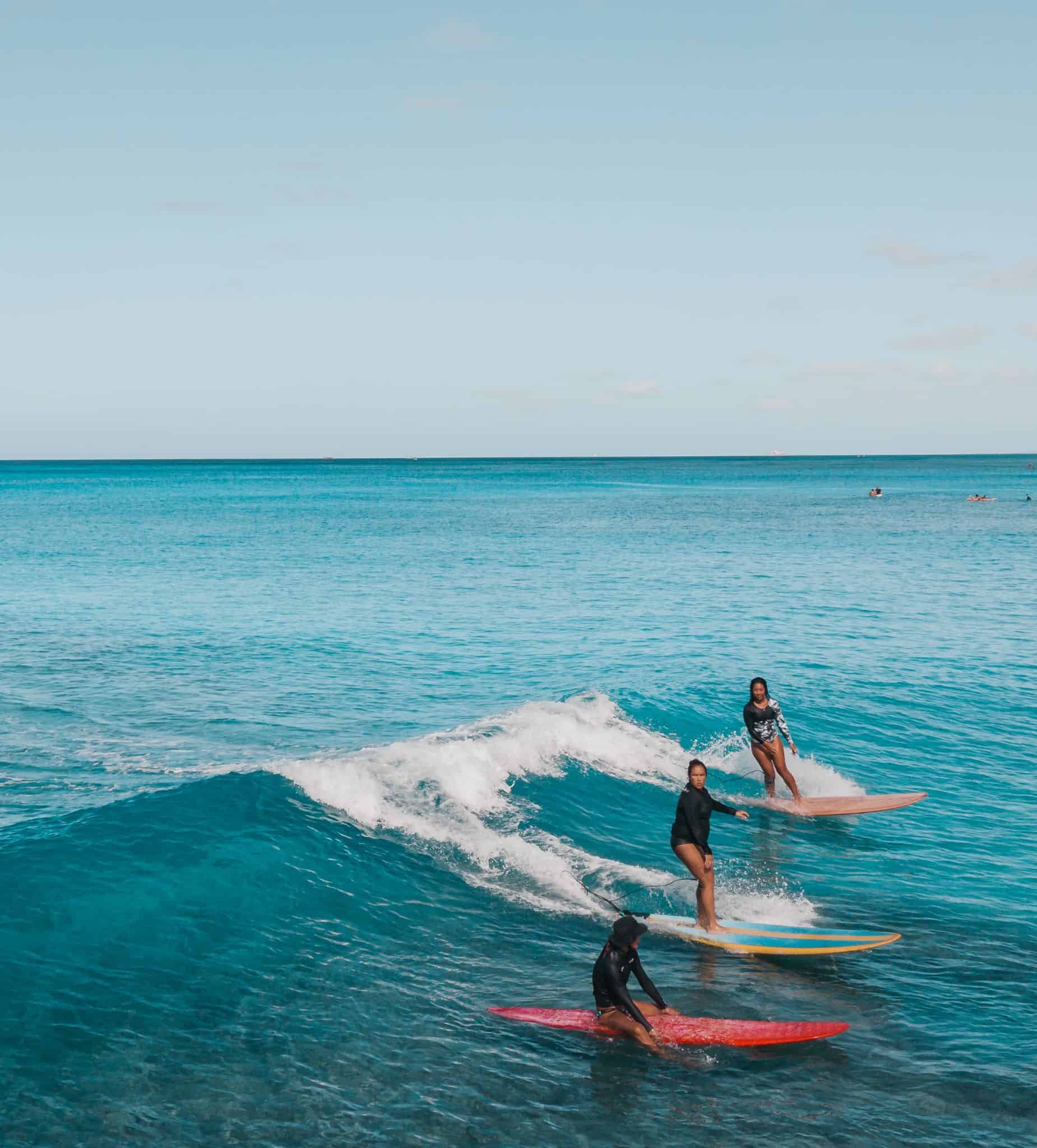 Surfing at Banzai Pipeline